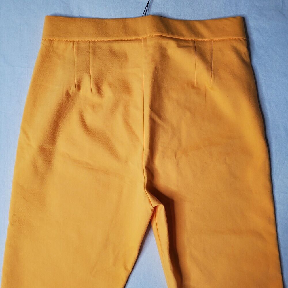 Zara Women's Size L NWT Crop Flare Trouser Pants Cotton Blend Gold - Picture 6 of 8